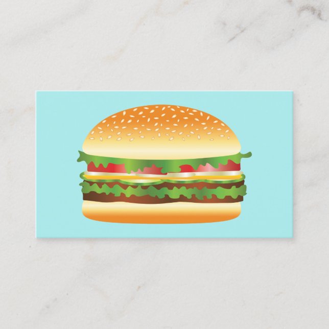 Carte De Visite Illustration de dessin animé de hamburger (Devant)