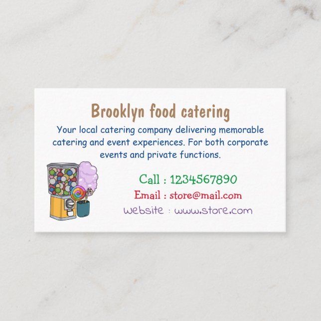 Carte De Visite Illustration de dessin de bonbon (Devant)