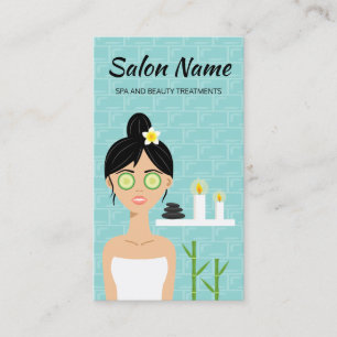 Carte De Visite Illustration de femme de Spa mignonne - Salon de b