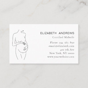 Carte De Visite Illustration de femme enceinte, simple Ad Labe mod