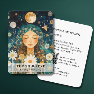 Carte De Visite Illustration de femme QR-Code Energy Reiki Spiritu