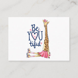 Carte De Visite Illustration de girafe mignonne dessinée à la main
