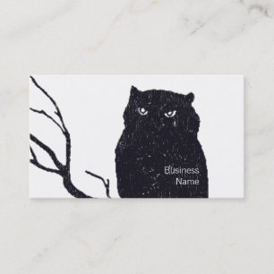 Carte De Visite Illustration de gravure de hibou vintage
