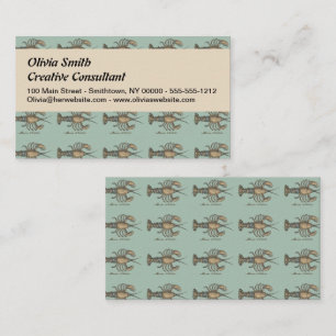 Carte De Visite Illustration de homard, fruits de mer du Maine