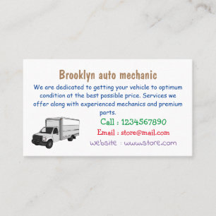 Carte De Visite Illustration de la caricature du camion-boîte