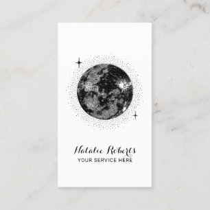Carte De Visite Illustration de la lune fine et des étoiles minima
