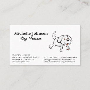 Carte De Visite Illustration de mignon chien   Services de formati