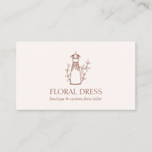 Carte De Visite Illustration de mode originale en terre cuite rose