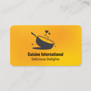 Carte De Visite Illustration de poêle à frire Culinaire Restau