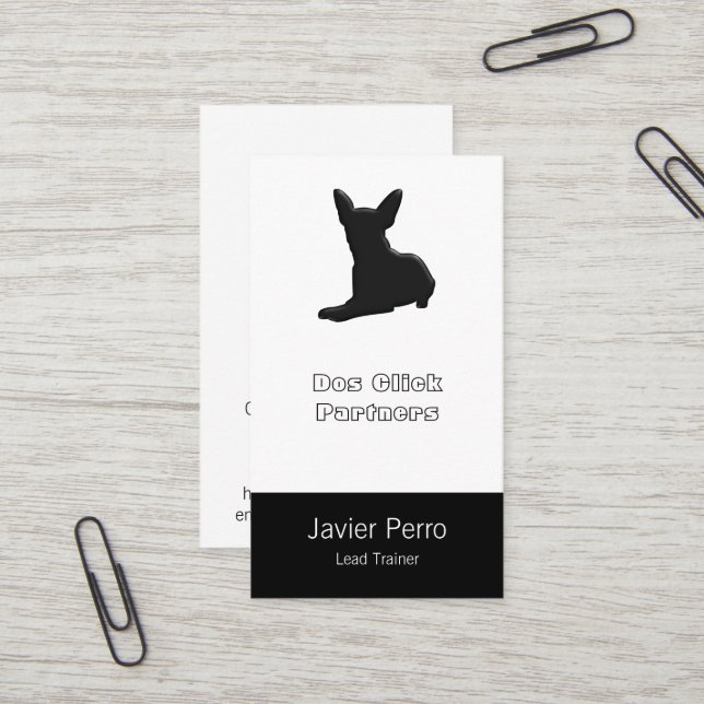 Carte De Visite Illustration de silhouette de chiwawa de chien (Devant/Arrière en situation)
