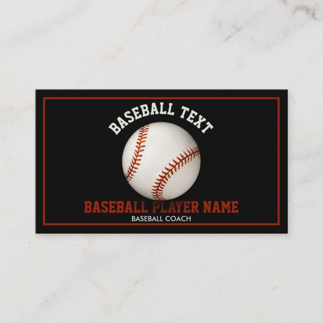 Carte De Visite Illustration d'entraîneur de baseball pour les équ (Devant)