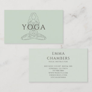 Carte De Visite Illustration d'instructrice de yoga minimaliste en