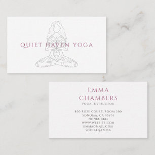 Carte De Visite Illustration d'instructrice de yoga minimaliste en