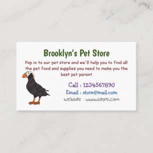 Carte De Visite Illustration d'oiseau bouffon touffu