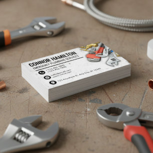 Carte De Visite Illustration d'outils de plomberie cool
