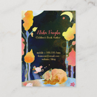 Carte De Visite Illustration Dreaming Woodland Fox
