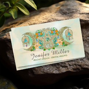 Carte De Visite Illustration du pentagramme à trois lunes