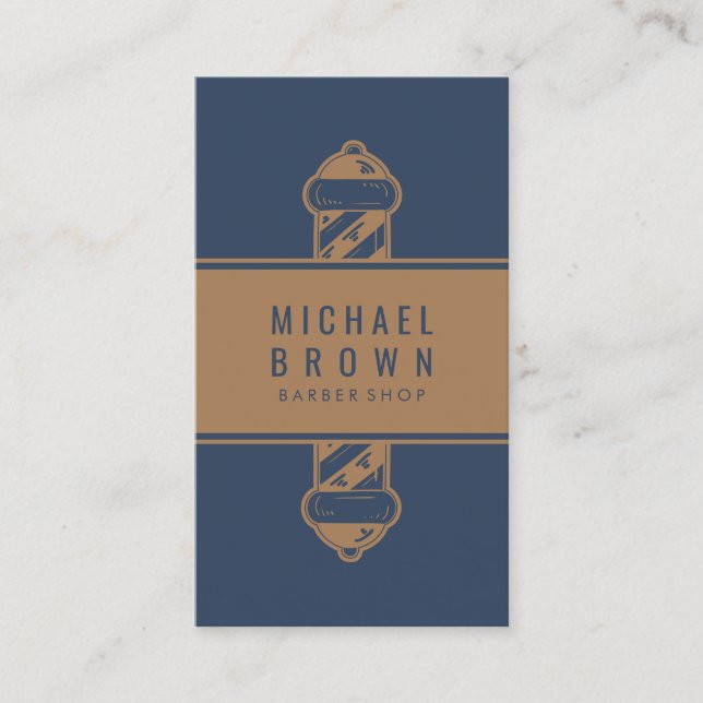Carte De Visite Illustration du pôle barbier Brown de la Marine vi (Devant)
