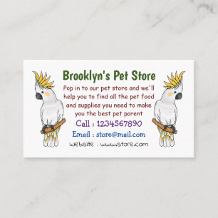 Carte De Visite Illustration d'un oiseau de cokatoscope à crête de