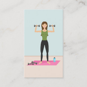 Carte De Visite Illustration d'une fille de fitness Entraîneur per