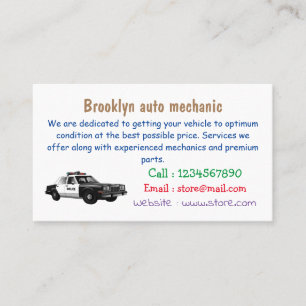 Carte De Visite Illustration d'une voiture de police