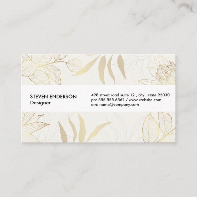Carte De Visite Illustration Feuille des fleurs (Devant)