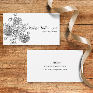 Carte De Visite Illustration florale minimaliste