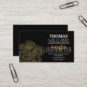 Carte De Visite Illustration florale professeur de yoga Mandala He
