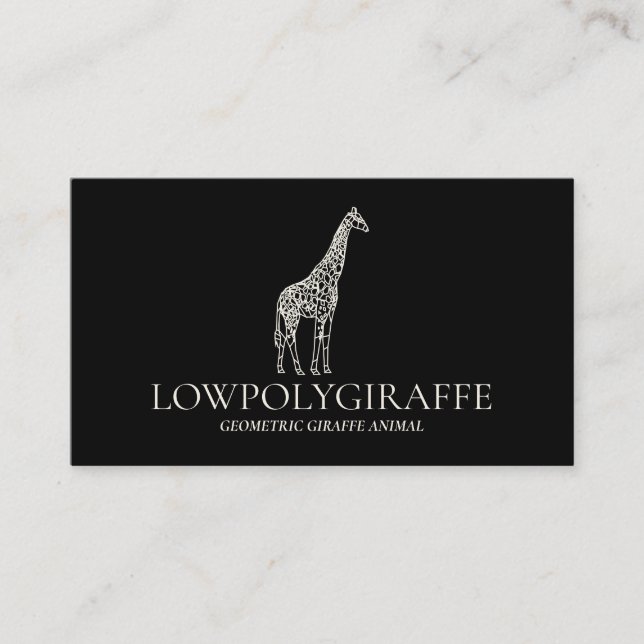 Carte De Visite Illustration géométrique de girafe à faible polygo (Devant)