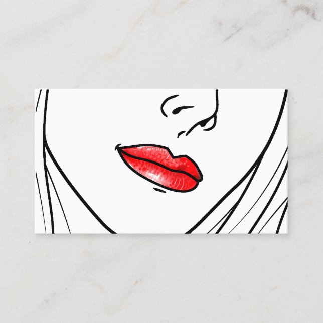 Carte De Visite Illustration Red Lipstick (Devant)