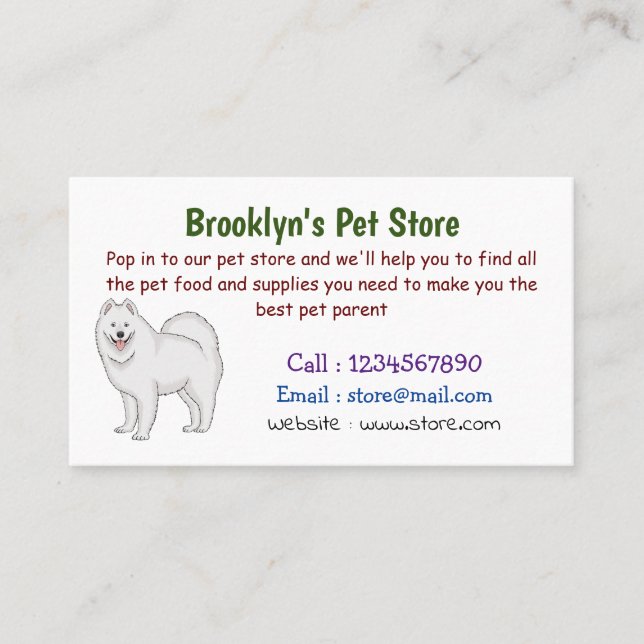 Carte De Visite Illustration Samoyed dog (Devant)