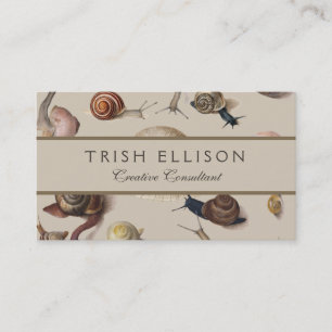 Carte De Visite Illustration scientifique des escargots de jardin