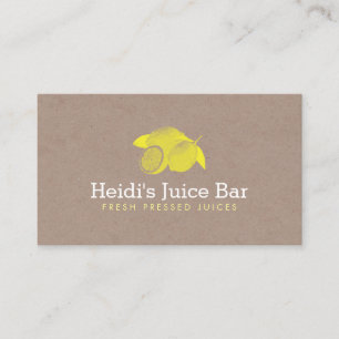 Carte De Visite Illustration vintage de style des citrons sur le