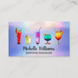 Carte De Visite Illustrations de boissons mixtes   Pastel Foil