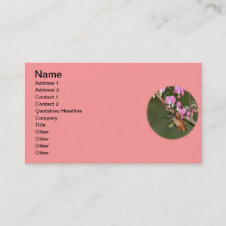 Carte De Visite Image de colibri et de fleurs