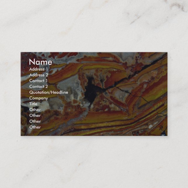 Carte De Visite Image de jaspe orange et jaune (Devant)