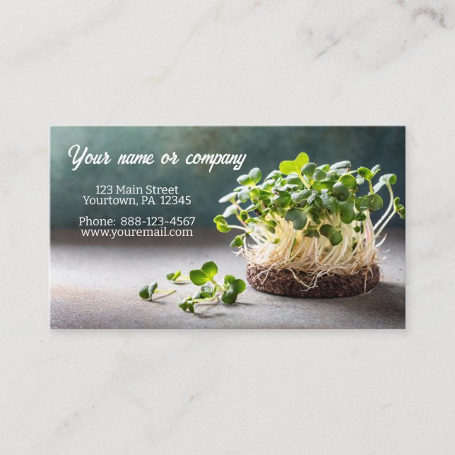 Carte De Visite Image de micro-greens (Devant)