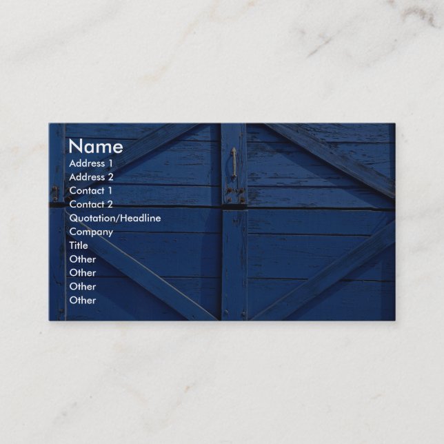 Carte De Visite Image de porte en bois bleue (Devant)
