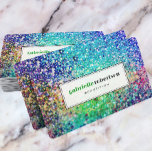 Carte De Visite Image de texture de parties scintillant colorée, t<br><div class="desc">Parties scintillant colorée et tirage d'image étincelante. Simple minimaliste typographie verte et noire personnalisée.</div>