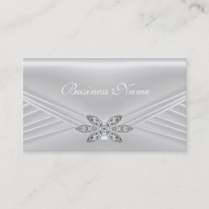 Carte De Visite Image élégante en diamant argenté blanc