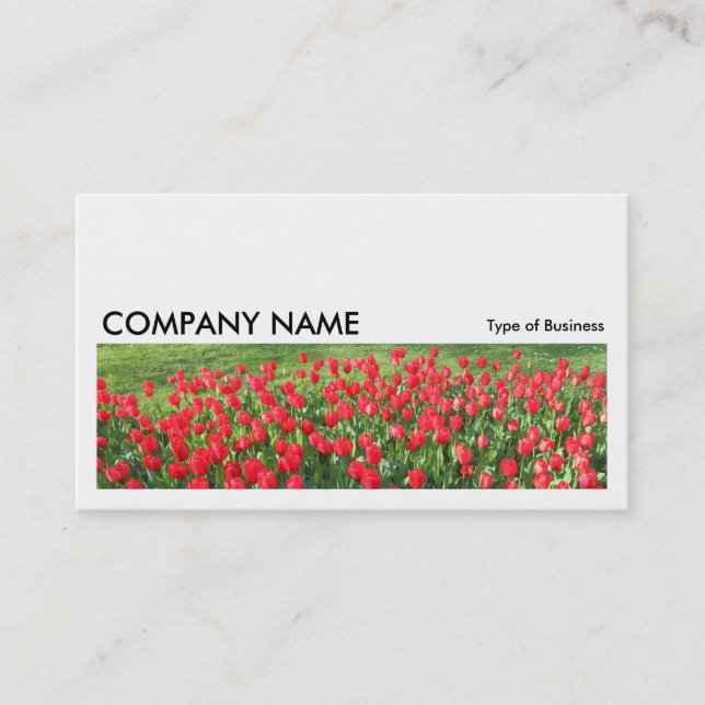 Carte De Visite Image longue 0233 - Lit de tulipes rouges 01 (Devant)