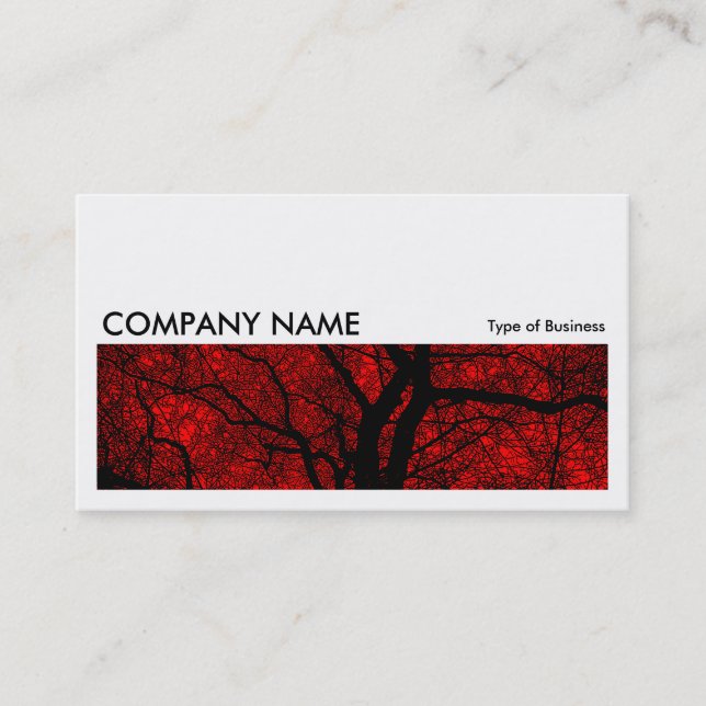 Carte De Visite Image longue 068 - Arbre à contraste élevé - Rouge (Devant)