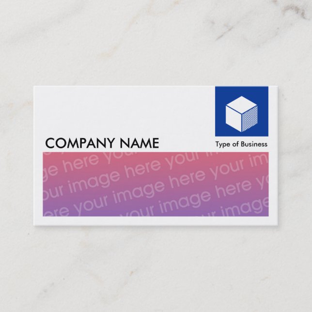 Carte De Visite Image longue - Logo et panneau - bleu marine (Devant)