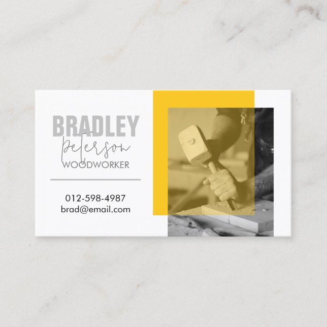 Carte De Visite Image personnalisable Carpenter Woodworker (Devant)