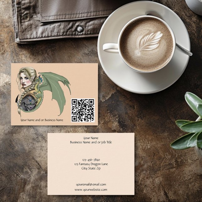 Carte De Visite Imaginaire du dragon d'Elf Warrior (Créateur téléchargé)