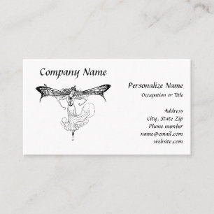 Carte De Visite Imaginaire Mystic Fairy with Wings Dessin croisé