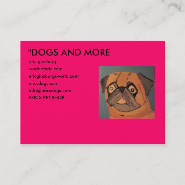 Carte De Visite IMG_0135, "CHIENS ET PLUS, ginsburg d'Éric, (Devant)