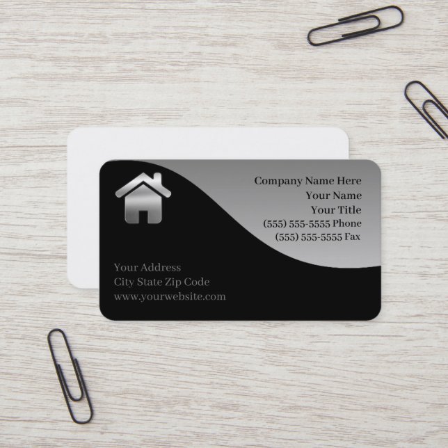 Carte De Visite Immobilier (Devant/Arrière en situation)
