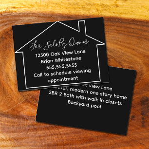 Carte De Visite Immobilier À Vendre Par Propriétaire Black House R