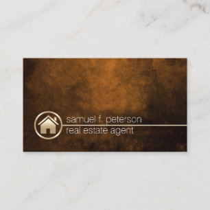 Carte De Visite Immobilier Agent Gold House Icône Investissement